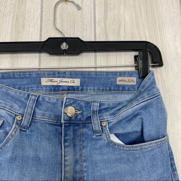 Mavi Jeans Larissa Mid Rise Flounce Fashion Flare Raw Hem Jeans size 27 - Picture 8 of 9